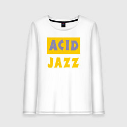 Лонгслив хлопковый женский Acid jazz, цвет: белый