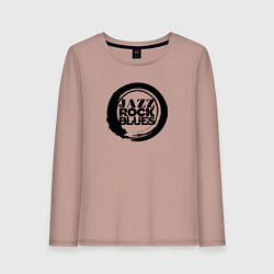 Лонгслив хлопковый женский Jazz rock blues 1, цвет: пыльно-розовый