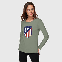 Лонгслив хлопковый женский Atletico Madrid FC, цвет: авокадо — фото 2