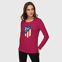 Лонгслив хлопковый женский Atletico Madrid FC, цвет: маджента — фото 2