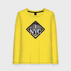 Лонгслив хлопковый женский NYC, цвет: желтый