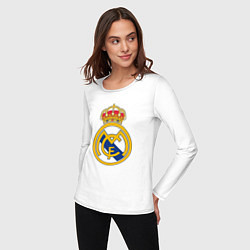 Лонгслив хлопковый женский Real madrid fc sport, цвет: белый — фото 2