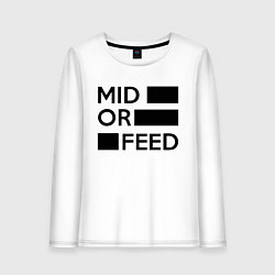 Лонгслив хлопковый женский Mid or feed, цвет: белый