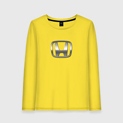 Лонгслив хлопковый женский Honda sport auto silver, цвет: желтый