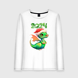 Лонгслив хлопковый женский Дракончик 2024, цвет: белый