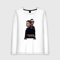 Лонгслив хлопковый женский Depeche Mode - Dave and Martin Memento Mori, цвет: белый