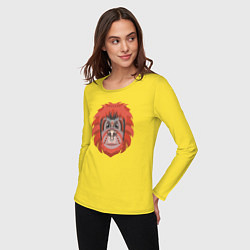 Лонгслив хлопковый женский Orange monkey, цвет: желтый — фото 2