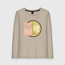 Женский лонгслив Год свиньи на китайском