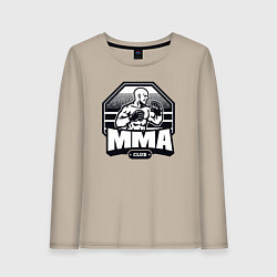 Лонгслив хлопковый женский MMA club, цвет: миндальный