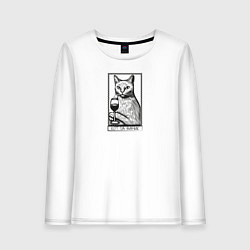 Женский лонгслив Кот и винчик