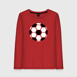 Лонгслив хлопковый женский Простой футбольный мяч, цвет: красный
