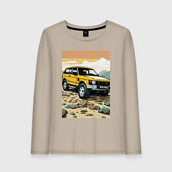 Лонгслив хлопковый женский Land Rover discovery, цвет: миндальный