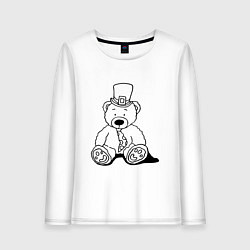 Женский лонгслив Плюшевый мишка лепрекон - раскраска