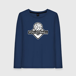 Лонгслив хлопковый женский Volleyball club, цвет: тёмно-синий