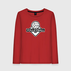 Лонгслив хлопковый женский Volleyball club, цвет: красный