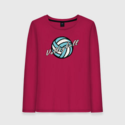 Лонгслив хлопковый женский Azure volleyball, цвет: маджента