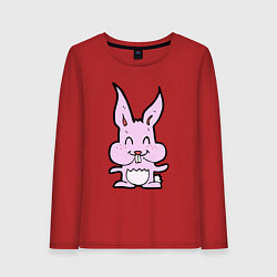 Лонгслив хлопковый женский Счастливый кролик, цвет: красный