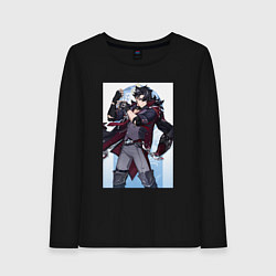 Лонгслив хлопковый женский Ризли Геншин импакт, цвет: черный