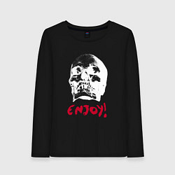 Лонгслив хлопковый женский Depeche Mode - Skull enjoy, цвет: черный