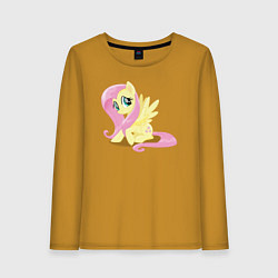 Лонгслив хлопковый женский Флаттершай из My Little Pony в кино, цвет: горчичный