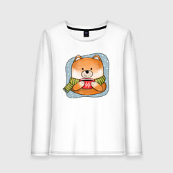 Женский лонгслив Лис и кофе