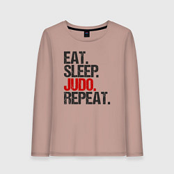 Женский лонгслив Eat sleep judo repeat