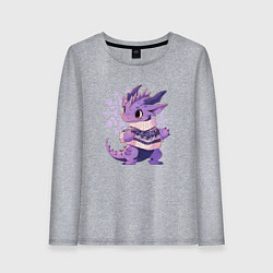 Женский лонгслив Фиолетовый дракон в свитере
