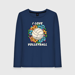 Женский лонгслив I love volleyball