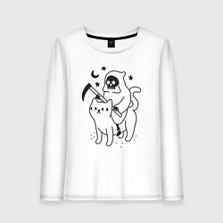 Женский лонгслив Смерть на коте