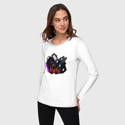 Лонгслив хлопковый женский Камерамен ТВ мен м Спикермен, цвет: белый — фото 2