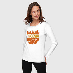 Лонгслив хлопковый женский Phoenix basketball city, цвет: белый — фото 2