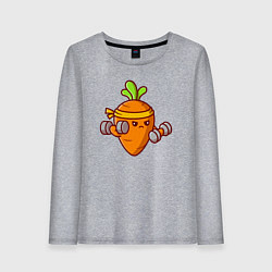 Лонгслив хлопковый женский Морковь на спорте, цвет: меланж