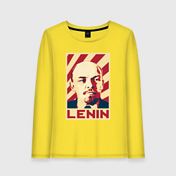 Лонгслив хлопковый женский Vladimir Lenin, цвет: желтый