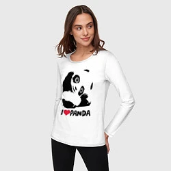 Лонгслив хлопковый женский I love panda, цвет: белый — фото 2