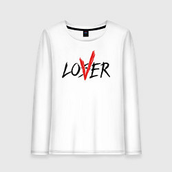 Лонгслив хлопковый женский Loser lover, цвет: белый