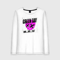 Лонгслив хлопковый женский Green Day uno dos tre, цвет: белый