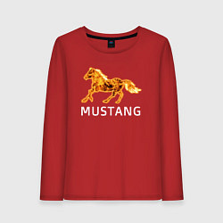 Лонгслив хлопковый женский Mustang firely art, цвет: красный