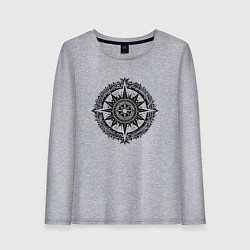 Лонгслив хлопковый женский Роза ветров, цвет: меланж