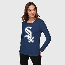 Лонгслив хлопковый женский Chicago white sox - baseball, цвет: тёмно-синий — фото 2