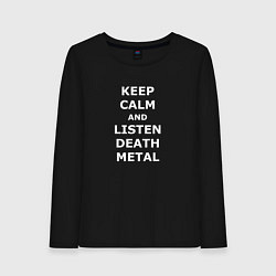 Лонгслив хлопковый женский Listen Death Metal, цвет: черный