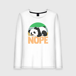 Лонгслив хлопковый женский Panda nope, цвет: белый