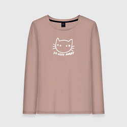Лонгслив хлопковый женский So very angry cat, цвет: пыльно-розовый