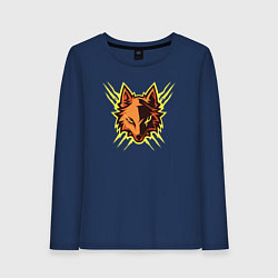 Лонгслив хлопковый женский Electric fox, цвет: тёмно-синий