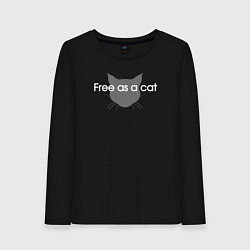 Женский лонгслив Free as a cat