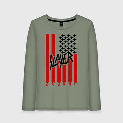 Лонгслив хлопковый женский Slayer Flag, цвет: авокадо