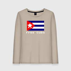 Лонгслив хлопковый женский Free Cuba, цвет: миндальный