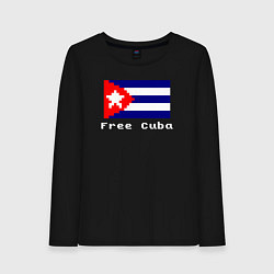 Лонгслив хлопковый женский Free Cuba, цвет: черный