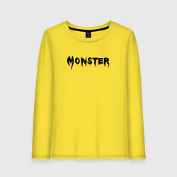 Лонгслив хлопковый женский Monster black, цвет: желтый