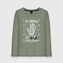 Лонгслив хлопковый женский X-ray streetwear, цвет: авокадо