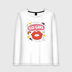 Женский лонгслив Go girl lips